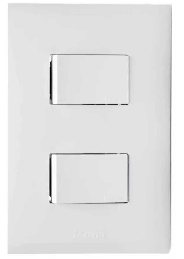 INTERRUPTOR DOBLE / SWITCH BTICINO AF2200EB NOBILE DOBLE 15A 127V BLANCO