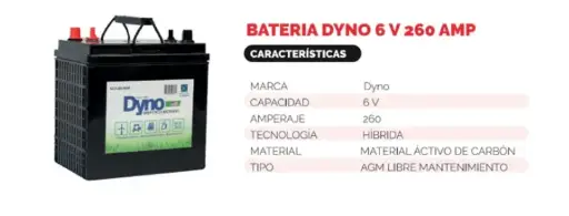 Bateria Dyno AGM 260Amp 6V