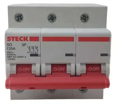 REAKER RIEL DIN  125 AMP. 3 POLOS 10Ka. REF.DZ158-125 3P 125A 10kA STECK