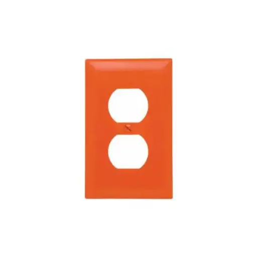 Tapa PVC tomacorriente doble naranja LEGRAND