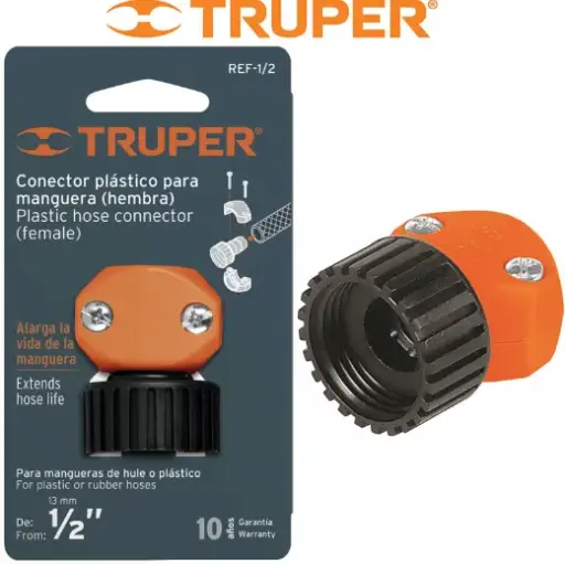 TERMINAL PLASTICO MANGUERA DE JARDIN HEMBRA 1/2" TRUPER REF-1/2